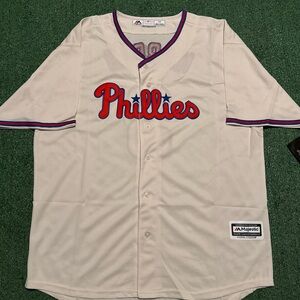 Philadelphia Phillies Bryce Harper #3 Majestic Cream Jersey Mens Size M NWT